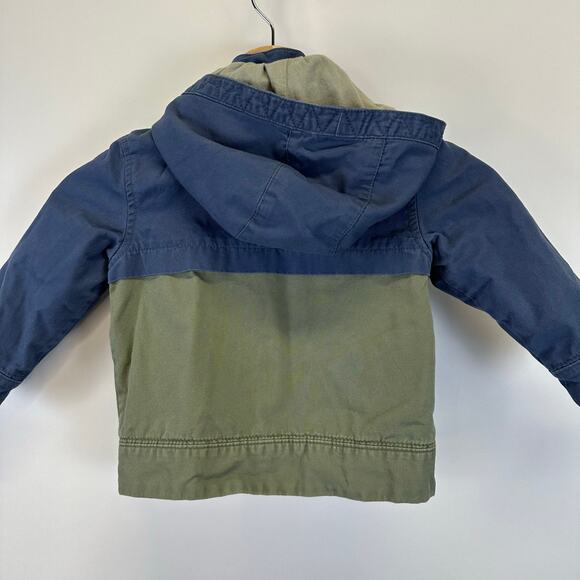 OshKosk Blue and Green Light Weight Full Zip Colorblock Jacket Boys 2T - Picture 3 of 13
